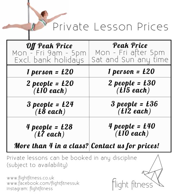Personal Pilates - Personal Pilates Price List. Availability times